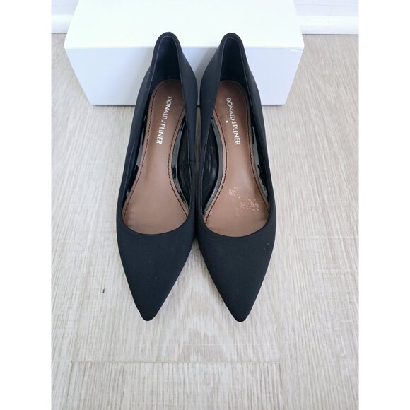 Donald J Pliner Black Pointed Toe Kitten Heel Slip On Womens Shoes 6.5 - Picture 5 of 11